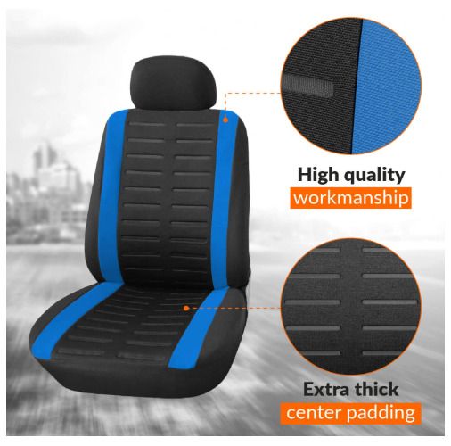 Upgrade4cars Front Seat Covers for Driver and Passenger Seats+Headrests, Universal Front Seat Covers