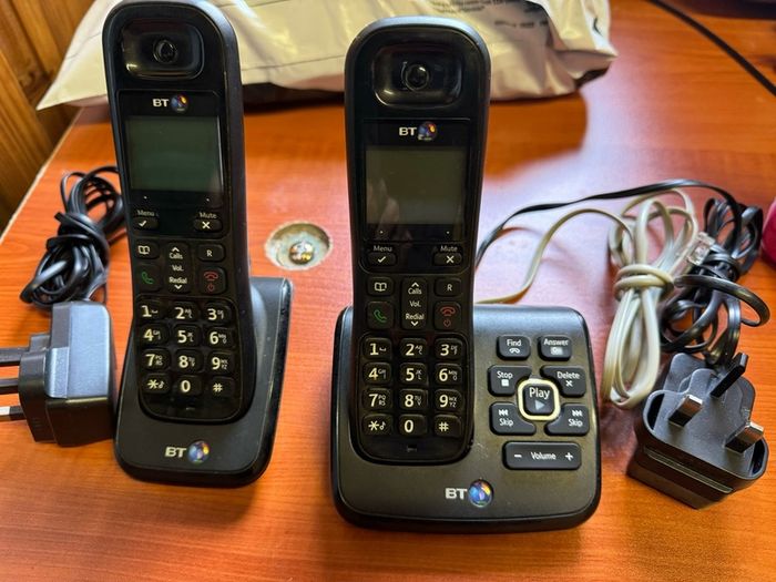 BT Essential Cordless Telephone Black Twin Handset