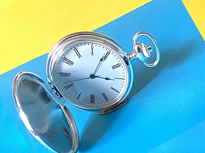 Large Dial, Pocket Watch and Chain