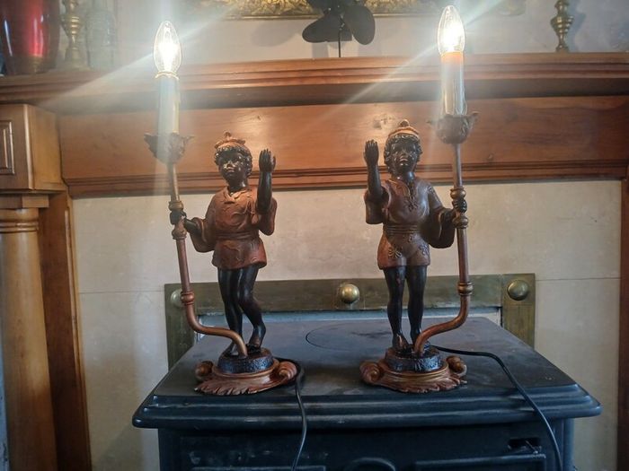 vintage blackamoor lamps