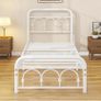 3ft Single Bed Frame with Headboard(90x190cm),Metal Arched Single Size Bed Base Image 8