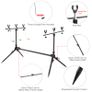 BRAND NEW Adjustable Retractable Carp Fishing Rod Pod Stand Holder Fishing Pole Pod Stand Fishing Tackle Fishing Accessory Image 4