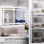 Bathroom Mirror With LED Lights, 70x100cm Wall Mounted Vanity Mirror, 3 Colours Dimmable, Illuminated Backlit Demister Pad, HD Tempered Glass IP44, Vertical or Horizontal Image 5
