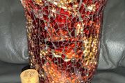 Yankee Yankee Candle Mosaic Candle Holder Multicolored Ombre Red Orange Yellow