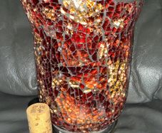 Yankee Yankee Candle Mosaic Candle Holder Multicolored Ombre Red Orange Yellow