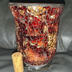 Yankee Yankee Candle Mosaic Candle Holder Multicolored Ombre Red Orange Yellow