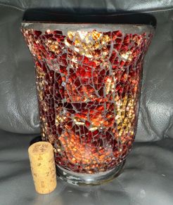 Yankee Yankee Candle Mosaic Candle Holder Multicolored Ombre Red Orange Yellow