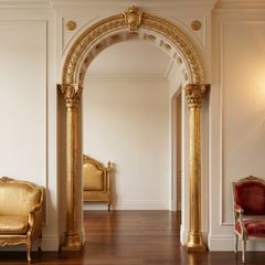 Gilt carved wood pillars