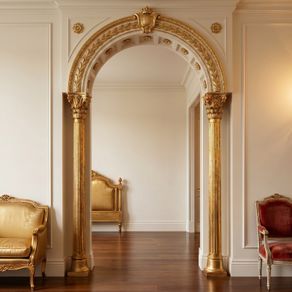 Gilt carved wood pillars