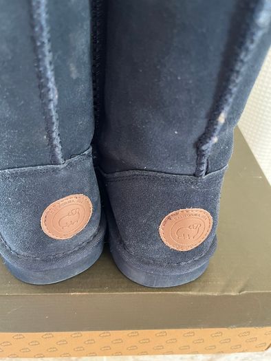 Navy LAMO Leather Wool Boots