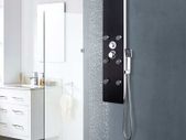 Shower Panel Unit Glass 25x44.6x130 cm Black