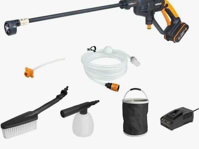 Worx PowerShare Hydroshot portable pressure cleaner.