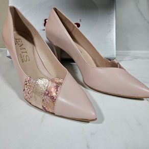 Emis new collection court pink medium heel leather shoes UK 6.5 EU 40 new & boxed