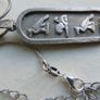 Vintage 925 Sterling Silver Egyptian Cartouche Design Charm pendant Hallmarked, and chain L 21" - 10,78g Image 8