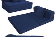 Folding Mattress Double, High Density Foam Fold Out Sofa Chair Z Bed, Foldable Floor Futon Mattress, Floor Lounger Guest Sofa Bed Folding Couch for Sleeping, Travel, 12cm thick