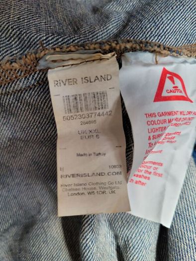 Brand New River Island Mens Hooded Denim Jacket - Size XXL