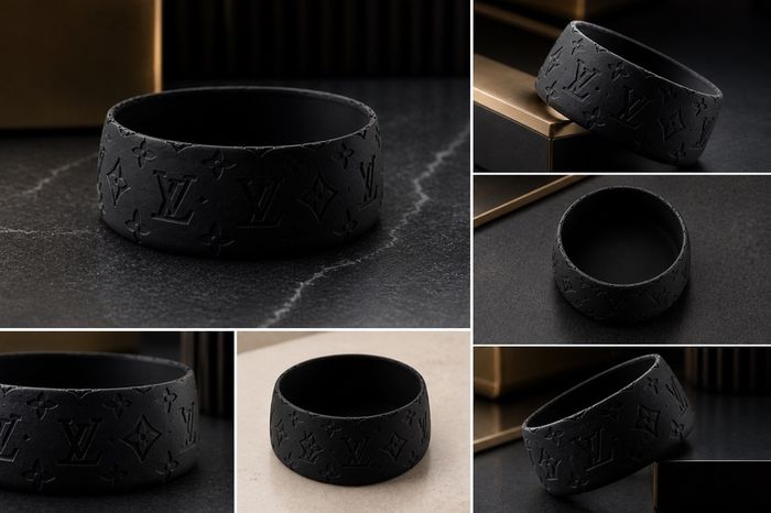 Premium Black Pet Bowl for Dogs and Cats, Modern Design