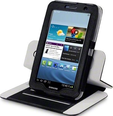 New Samsung Galaxy Tab 2 7.0 / P3100 Pu Leather Folio Wallet Case W/ Stand Black