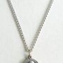 Vintage St. Bernadette Sliding  Catholic Circle Pendant and chain Image 4