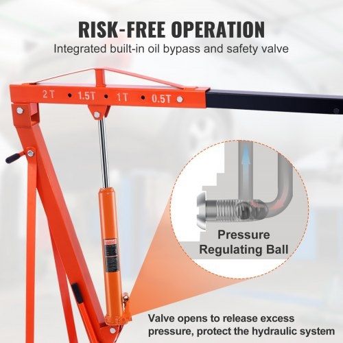 Hydraulic Long Ram Jack, 3 Ton Engine Hoist Cylinder with Single Piston Pump And Clevis Base