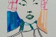 Original Art Figurative Girl Line Drawing Pop Art