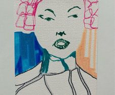 Original Art Figurative Girl Line Drawing Pop Art