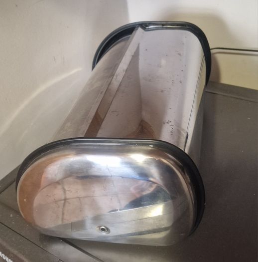 Chrome bread bin