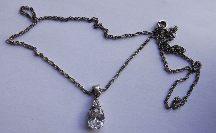 Vintage Sterling Silver 925 Pendant Necklace length 18" - 4,4g