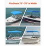 Waterproof & Sun Shade Boat Awning Canopy with Storage Bag, 2 Support Poles, 4 Straps, 96"Lx(73"-78")Wx54"H, Pacific Blue Image 7