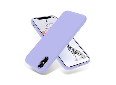 Liquid Silicone Case For iPhone X / XS Luxury Thin Soft Phone Cover New Lilac Purple - FHT4IPXLK