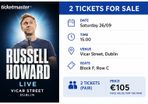 Russell Howard tickets x 2
