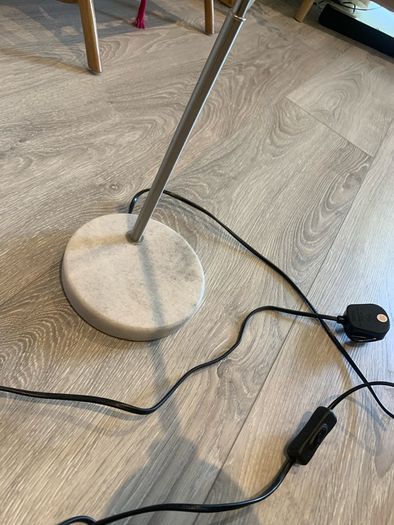Brush nickel globe lamp with marble base