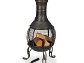 Chimenea with fire grate Aztec stove for garden gold