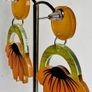 Open Arch Upside Down Yellow Sunflower Drop Earrings Image 8