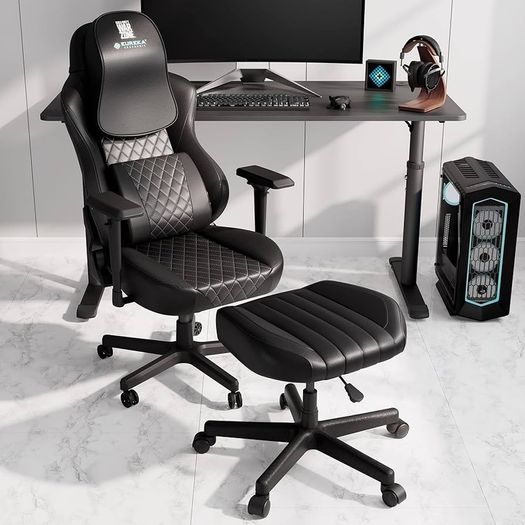 Height Adjustable Under Desk Footrest,Ultra Soft Padded Roller Seat PU Leather Low Round Rolling Stool Floor Stool with Wheels,Ideal for Office Salon Massage Pedicure,Black