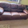 3 seater brown leather couch/sofa Image 4