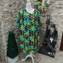 vintage 70s 80s navy yellow print Short sleeve dress Image 2