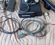 Xbox 360 console with controller, Kinect and cables