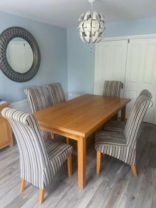 Light Oak Wood Table and 6 Chairs