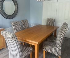 Light Oak Wood Table and 6 Chairs