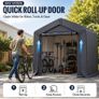 3x2x1.8m Portable Storage Shed, with Waterproof Cover Heavy-Duty Outdoor Shelter with Roll-Up Zip Door for Motorbikes, Garden Tools and Equipment on Patios, Yards or Driveways Image 4