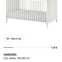 IKEA Smagora cot incl mattress for baby and Toddler, used