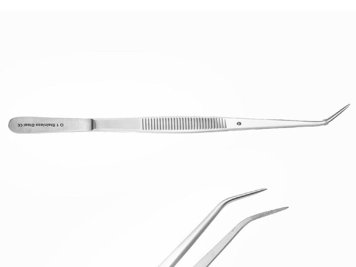 Curved tweezers 16cm