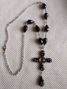 Vintage sterling silver cross pendant necklace