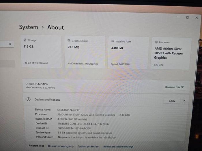 Lenovo ideacentre all in one pc