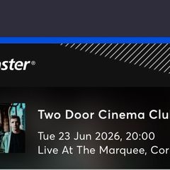 Two Door Cinema Club Concert 2x Standing Tickets