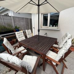 Ikea garden table, chairs and cushions