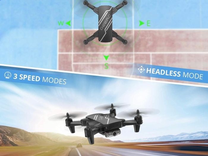 720P HD FPV Camera Remote Control Toys Gifts for Boys Girls with Altitude Hold, Headless Mode, One Key Start Speed Adjustment, 3D Flips 2 Batteries, Black MULTIPLE COLOURS AVAILABLE (FREE POSTAGE)