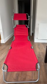 vidaXL Folding Sun Lounger with Canopy