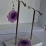 Hybrid Tea Deep Purple Rose Earrings Image 3